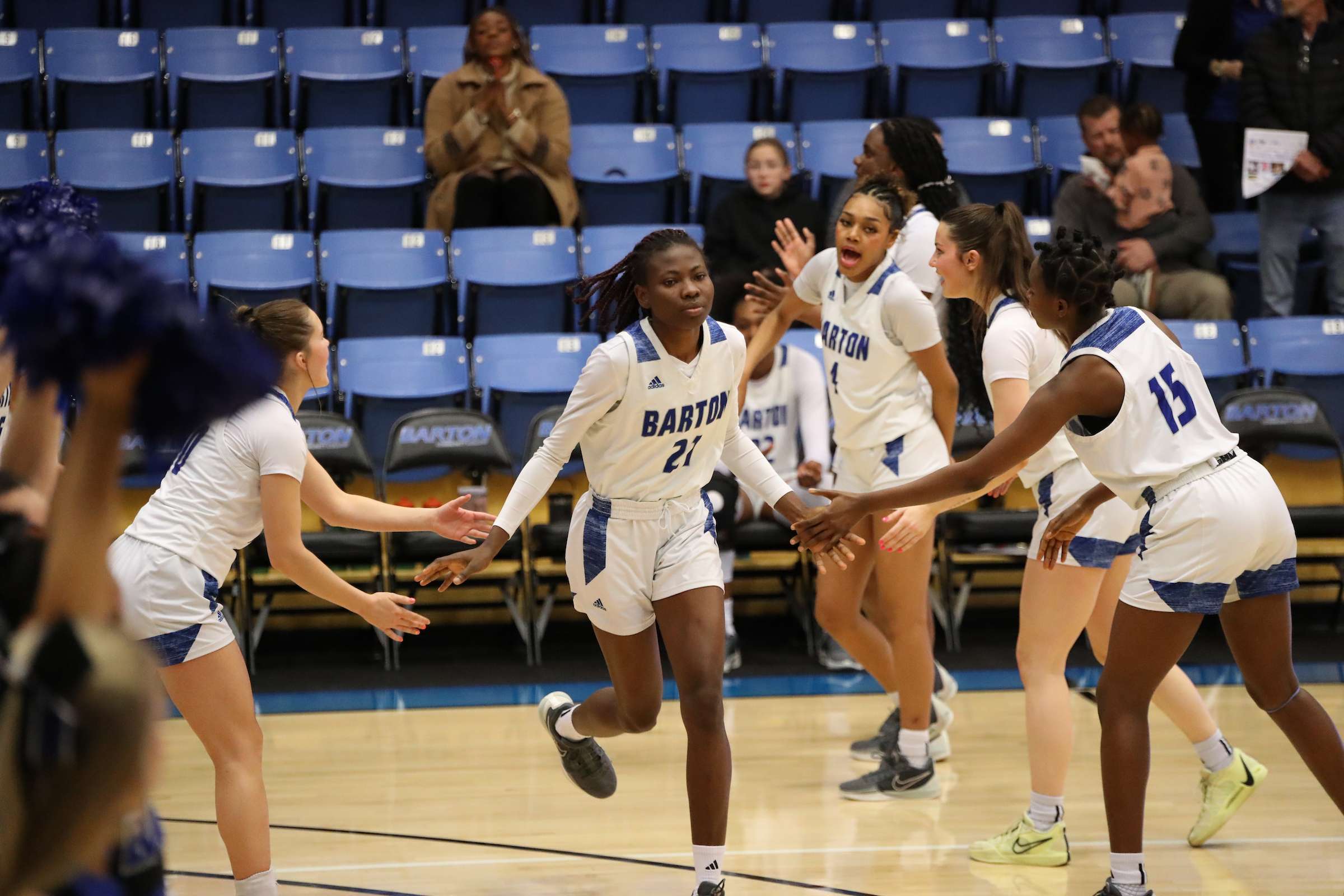 Vivian Onugha (#21) holds the Barton Community College women's basketball records for rebounds in a career, single season and game. (Photo bartonsports.com)