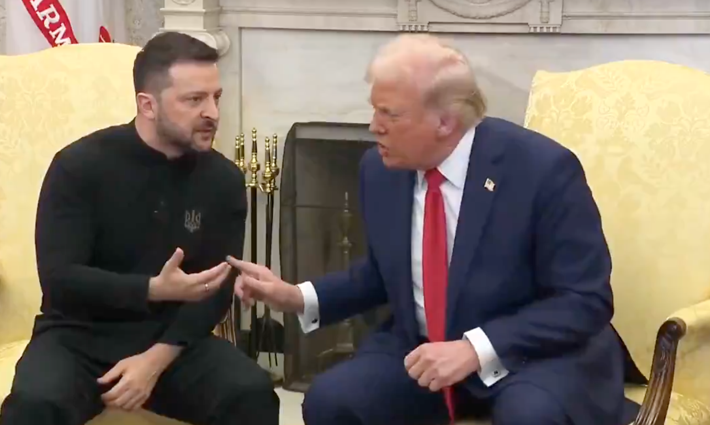File photo from the contentious February meeting&nbsp; Ukrainian President Volodymyr Zelenskyy had at the White House.-image from White House video