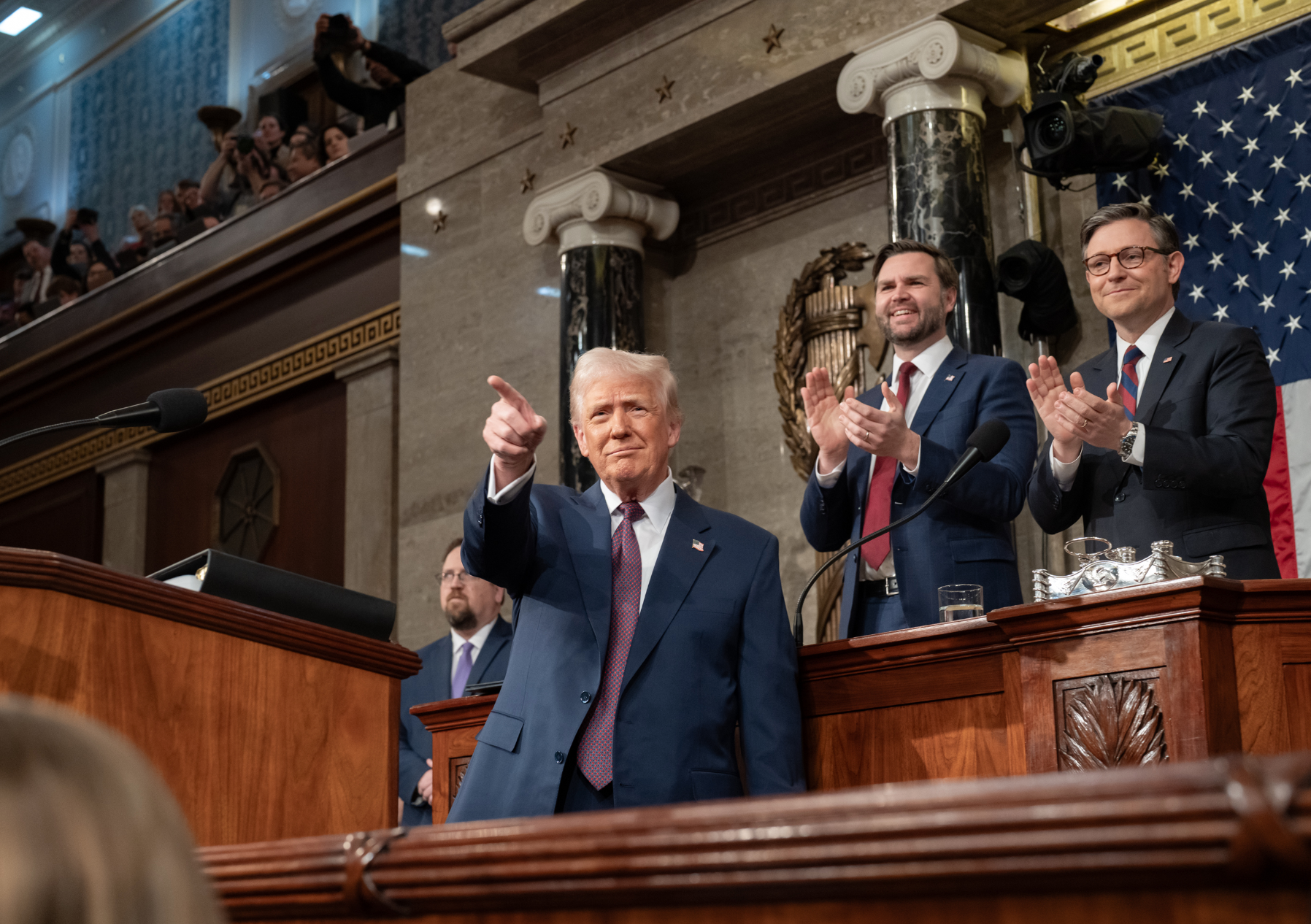 President Trump during his address to a joint session of Congress last year-image from White House video
