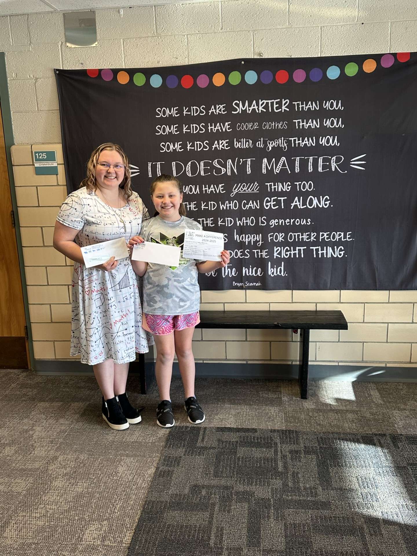 Park Elementary School third grader Cailey Potter was selected as Eagle Media's Make a Difference Winner in March. Potter and her teacher, Tabitha Gray, each received $100.