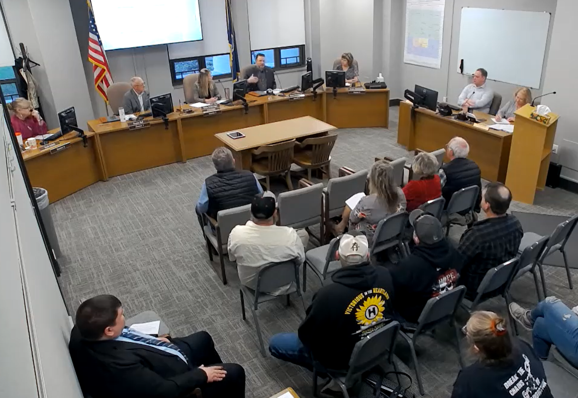 Residents from Oxford Houses in Great Bend shared their stories of addiction recovery at the Barton County Commission meeting Tuesday, April 8, 2025.