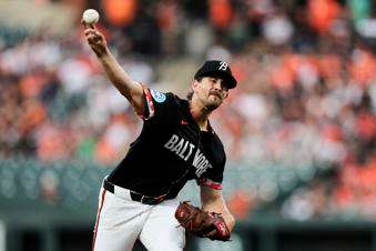 &nbsp;Baltimore Orioles starting pitcher Dean Kremer delivers during the second inning of a baseball game against the Kansas City Royals, Friday, May 2, 2025, in Baltimore. (AP Photo/Stephanie Scarbrough)