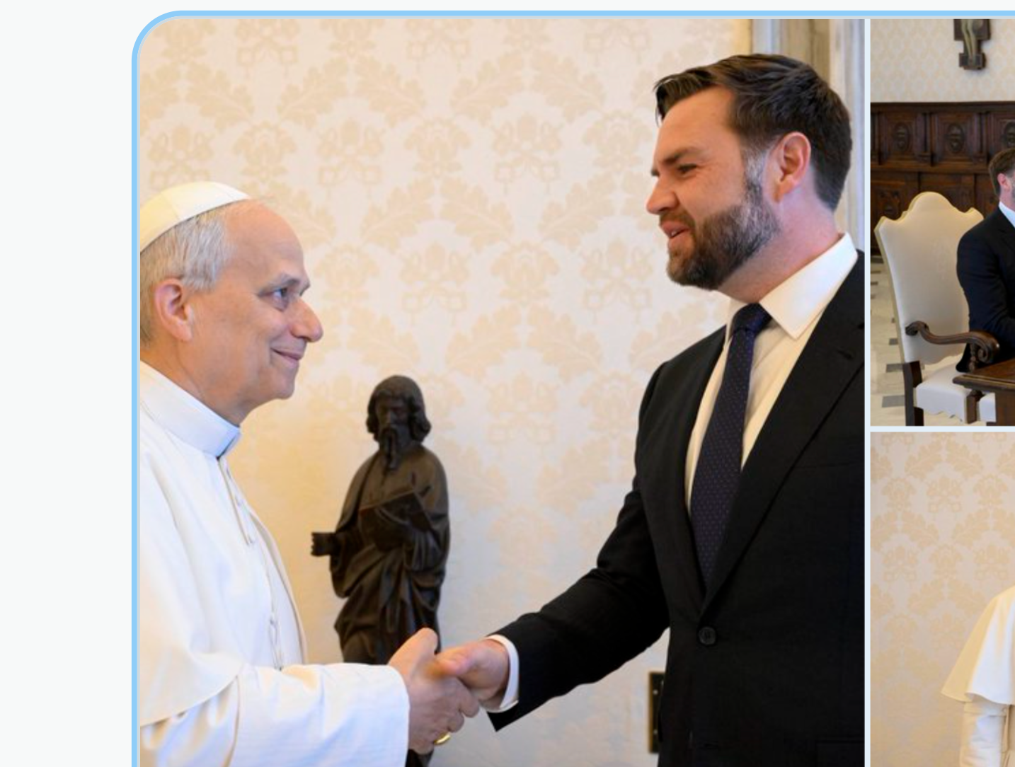 Vice President JD Vance met with the Pope in May of 2025- photo office of Vice President