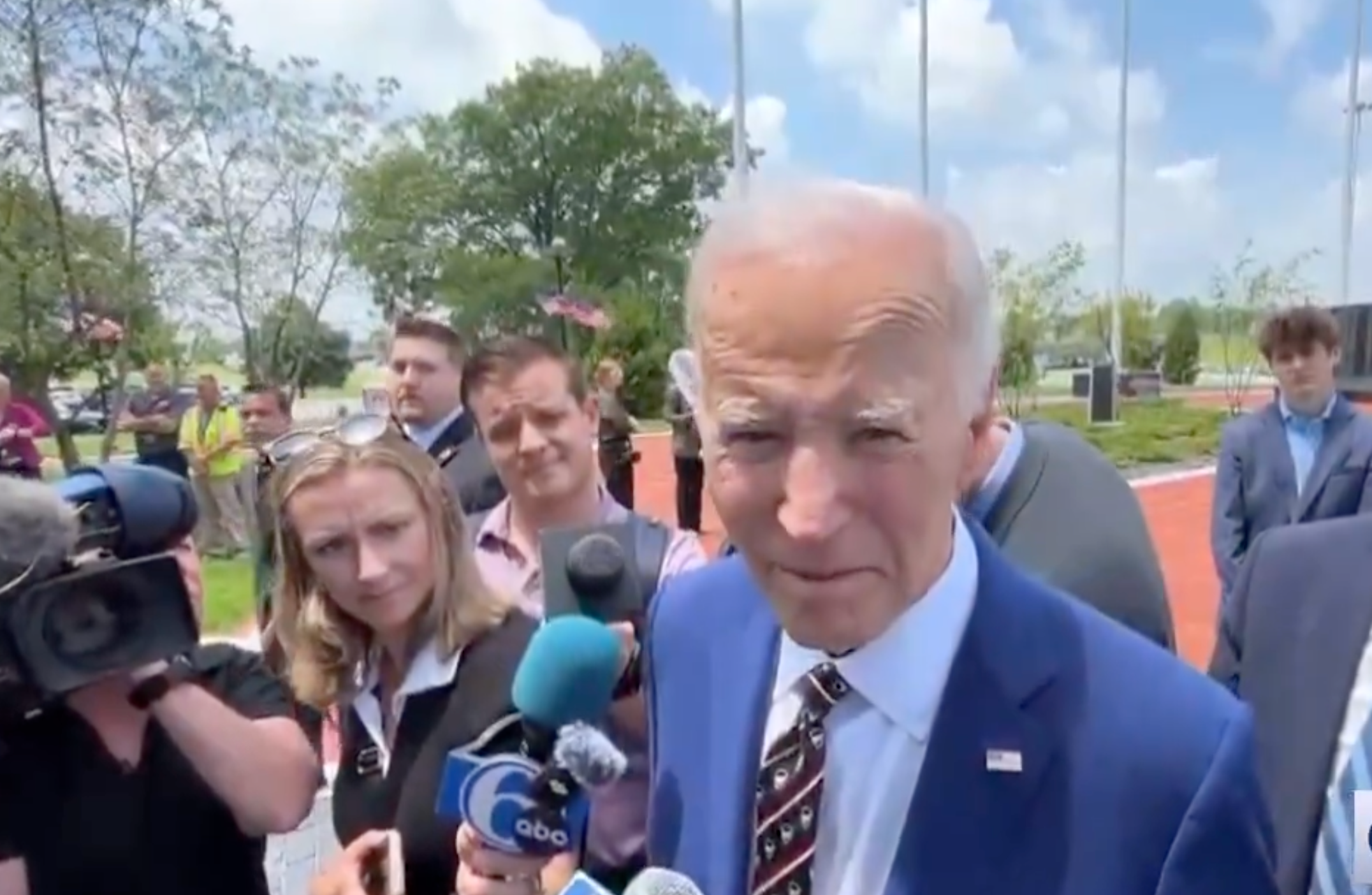 File photo -Former President Joe Biden meeting with reporters this summer Image courtesy CSPAN
