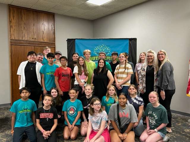 Barton County Youth Crew members and guests attend the End-of-Year Celebration recently at Perkins in Great Bend.