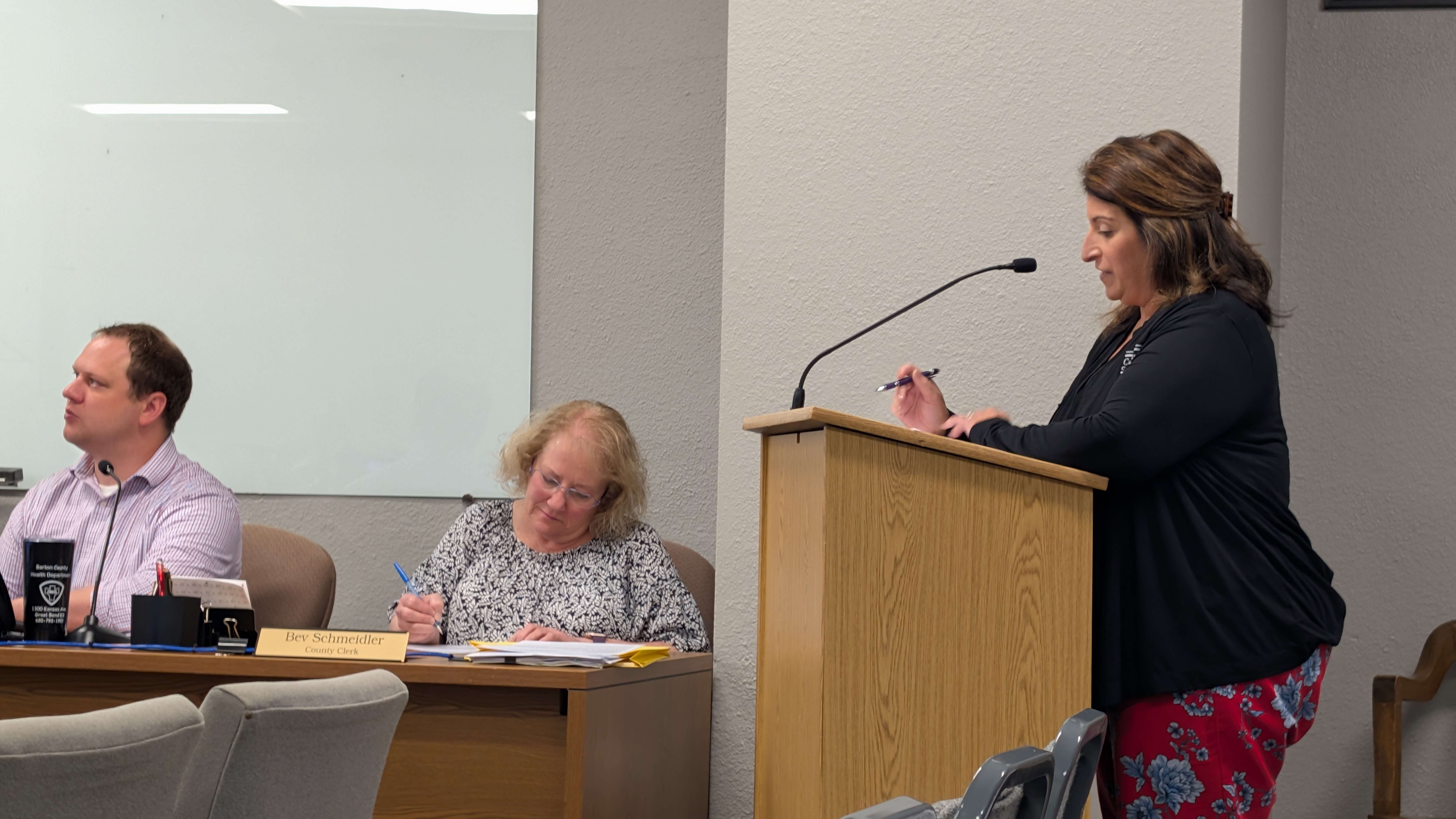 Central Kansas Community Corrections Director Brooke Haulmark presented before the Barton County Commission on Tuesday, June 24, 2025.