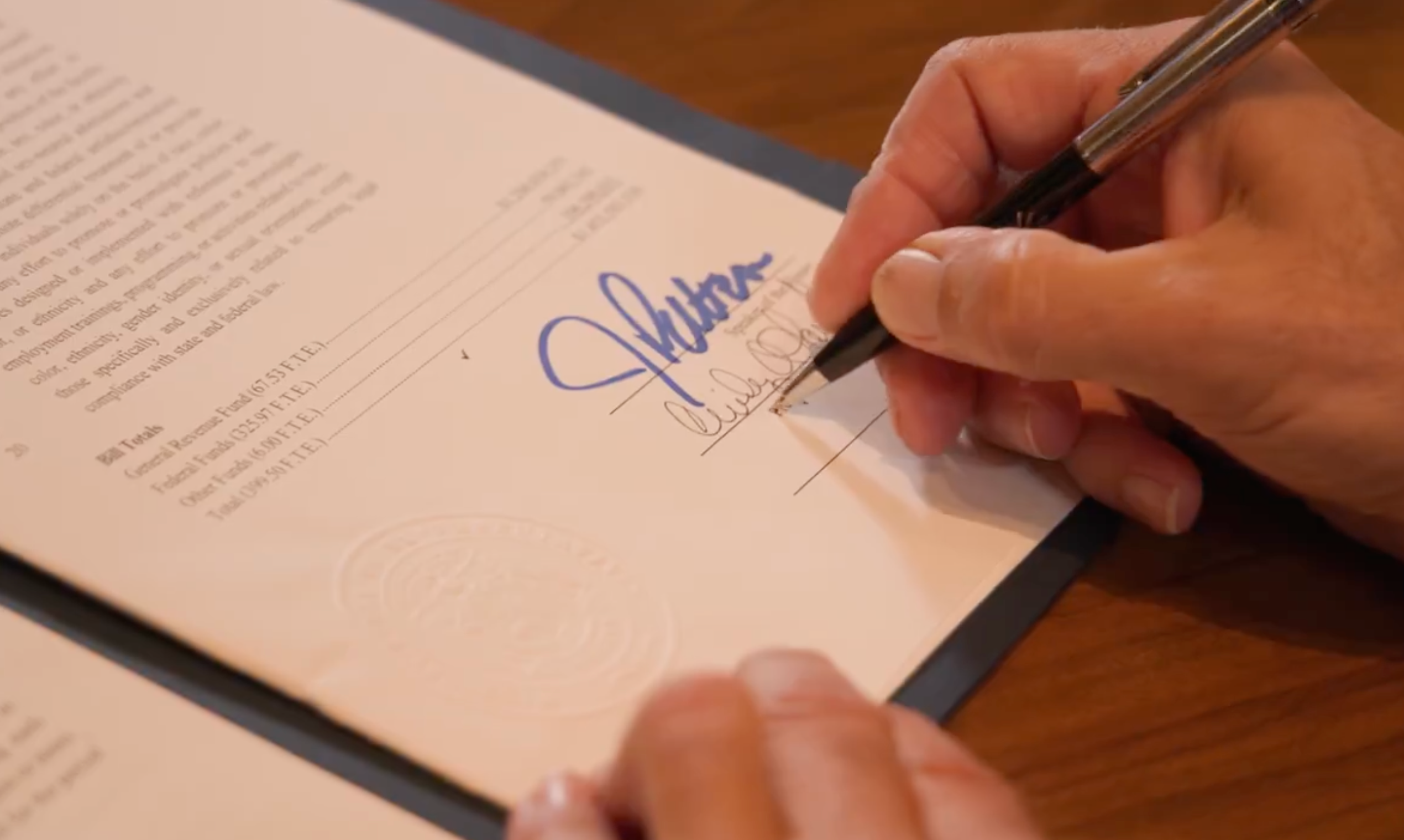 Image from the Governor's video