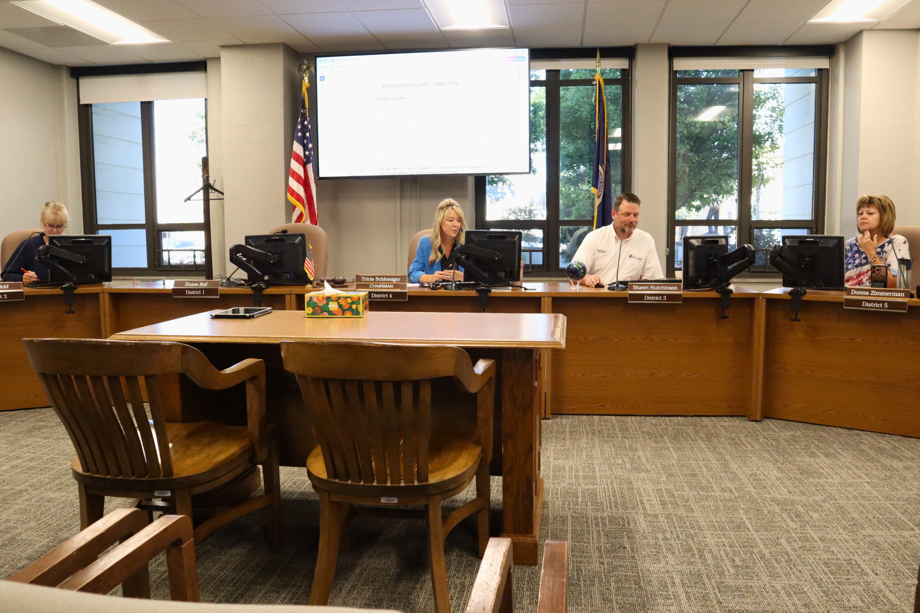 Barton County commissioners, shown meeting Tuesday, and other officials are busy working on the 2026 operating budget, a long process that started in May and ends in August.