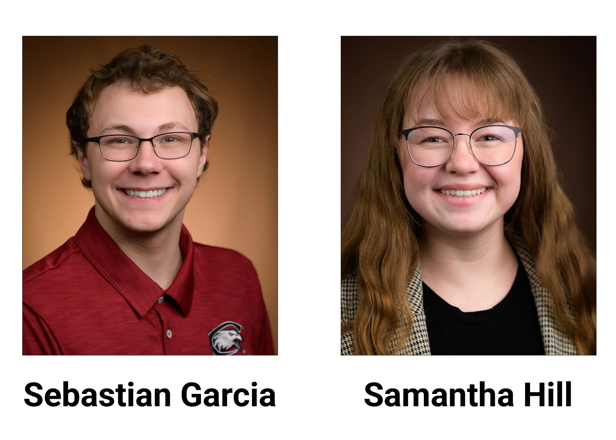 Chadron State College students Sebastian Garcia and Samantha Hill participate in Project Strive, a federally funded program. The resources and support available through the program make a significant difference in helping first-generation and low-income students achieve academic success and reach their goals, according to Garcia and Hill. (Photos by Daniel Binkard/Chadron State College)