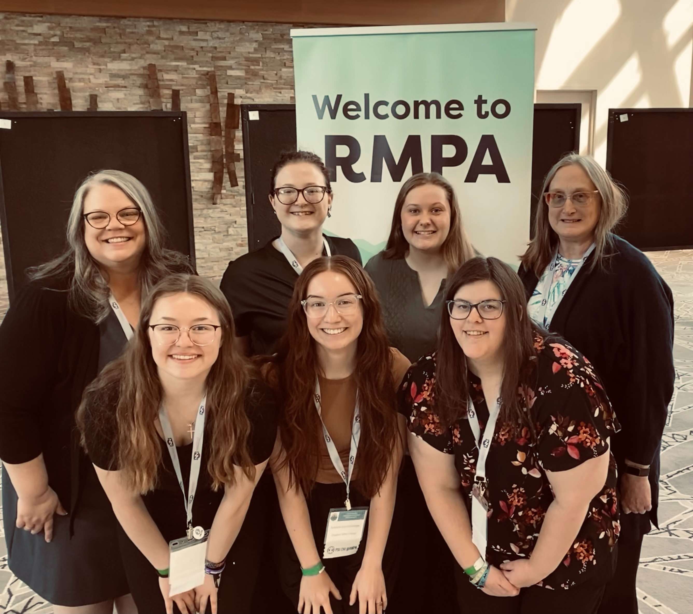A Chadron State College group poses at the Rocky Mountain Psychology Association conference in Denver. Back row, from left, Dr. Carrie Stiefel, Tonah Alexander of Hot Springs, S.D., Rylee McManis of Sidney, Neb., and Dr. Mary Jo Carnot. From row, from left, Samantha Hill of Gillette, Wyo., Andaira Landenberger of Sutton, Neb., and Katrina Christensen of Guernsey, Wyo. (Courtesy photo, used with permission)