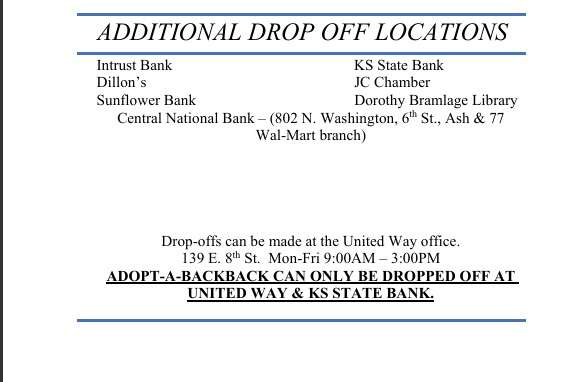 Drop off locations