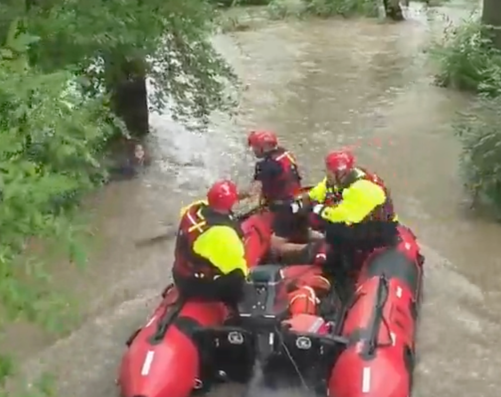 Victim in the upper left portion of video image released by KCFD
