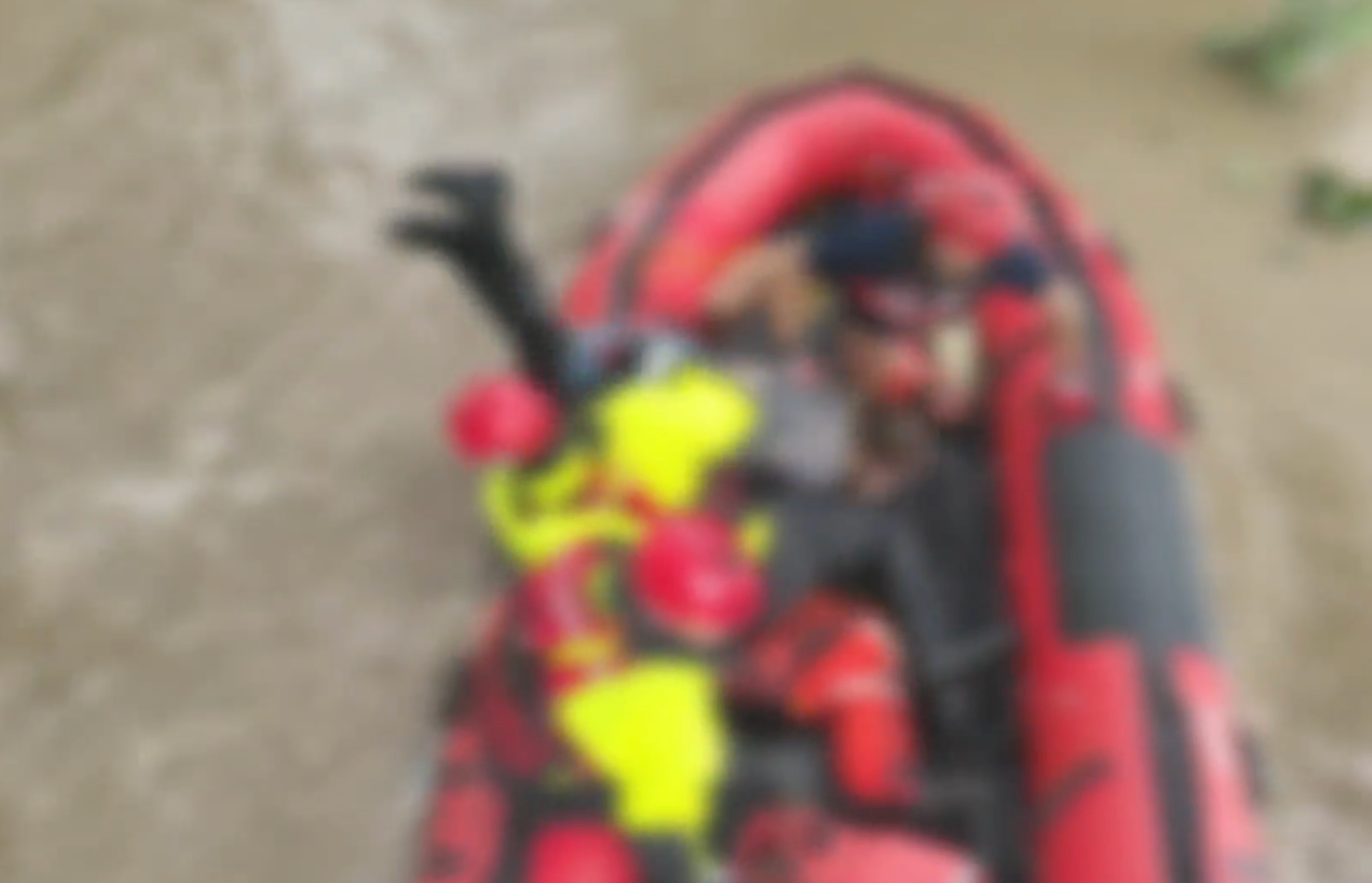 Victim pulled aboard the boat