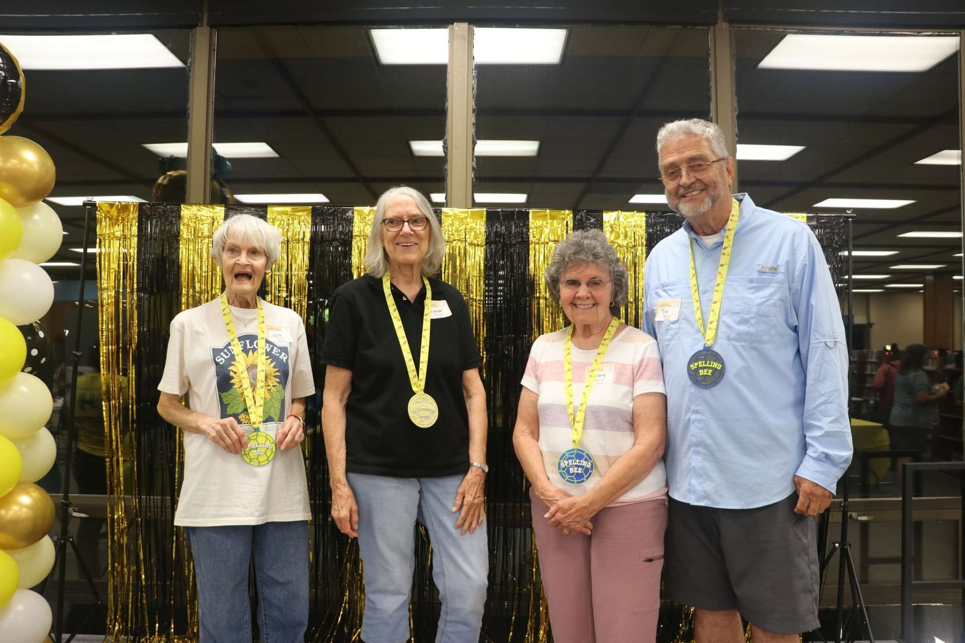 <b>from left to right</b>: Julia Frank, Lynda Ryan, Mary Chegwidden and Tim Ault-Duell (1st place team, Wildcard #4); photo courtesy of Salina Public Library