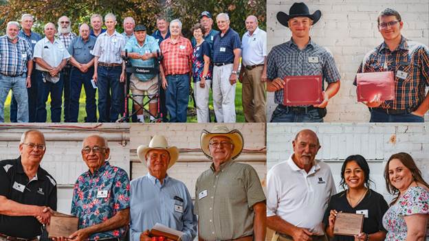 Scenes from the day (top L-R): UNSTA Class of ’75; scholarship recipients Mason Semler and Tristan Martin. Bottom row (L-R): Dave Fulton presents Legacy Award to Dave Smith; David Bruntz presents Alumni Achievement Award to Blaine Wilson; and Dan Stehlik and Jennifer McConville honor Nathaly Dragoo with the Leave Your Mark Award.