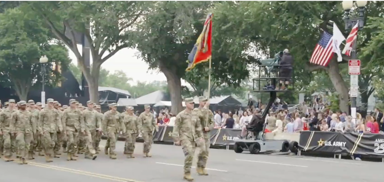 Soldiers from Fort Riley were featured in the parade-image from White House video