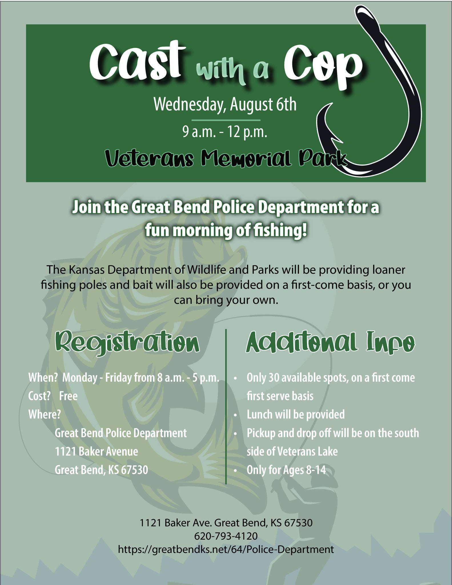 Registration deadline nearing for Cast with a Cop event in Great Bend