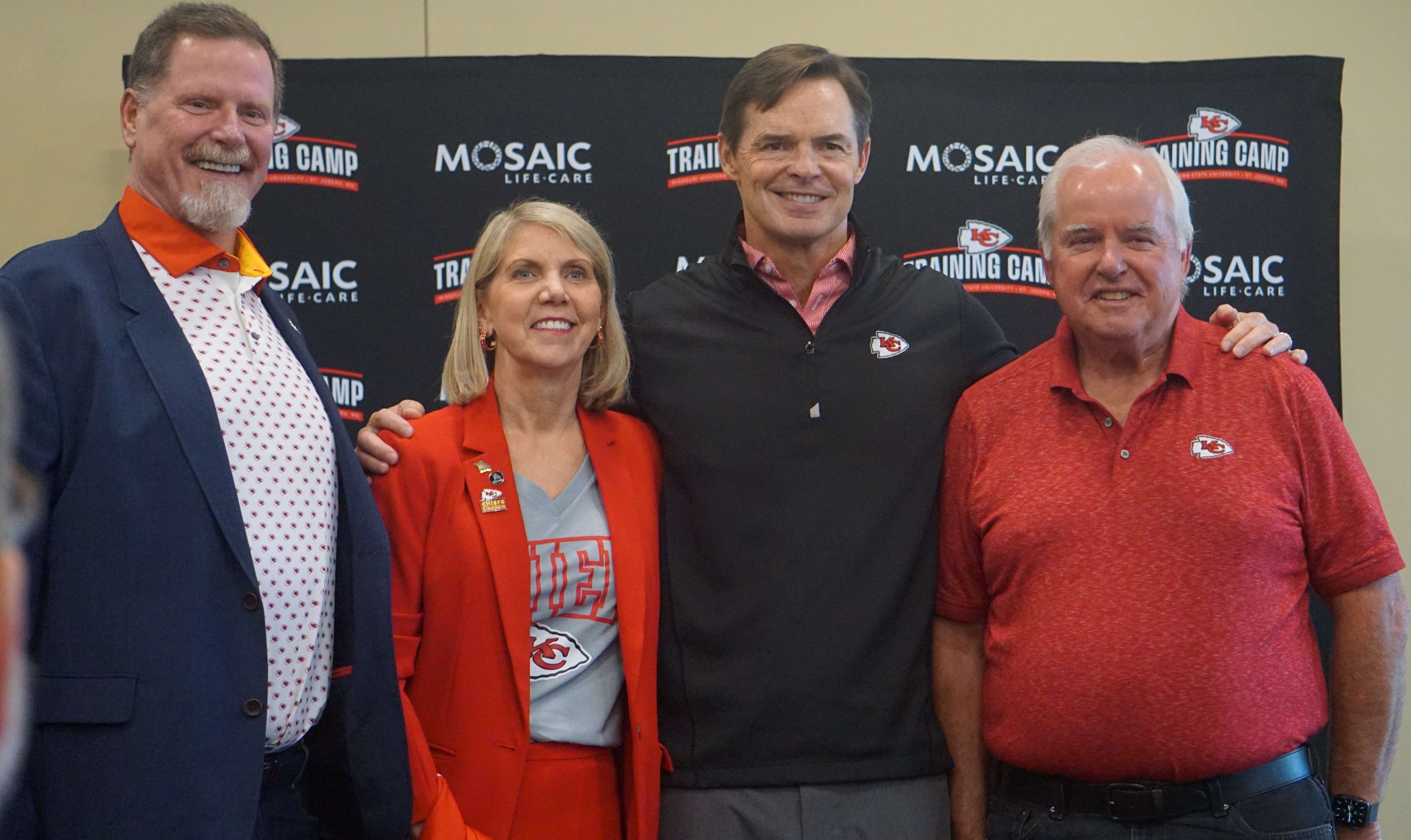 Chiefs President Mark Donovan with St. Joseph Mayor John Josendale, Missouri Western President Elizabeth Kennedy, and Mosaic CEO Mike Poore.JPG