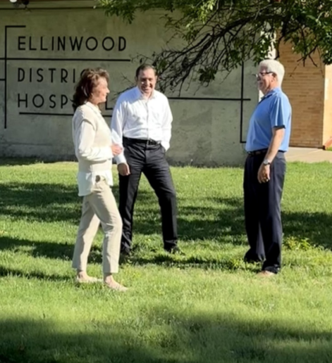 Wendy Lockwood, CEO of The Center for Counseling, Hunter Carson, Sen. Moran district representative and Jon Prescott, project leader volunteer. Courtesy photo