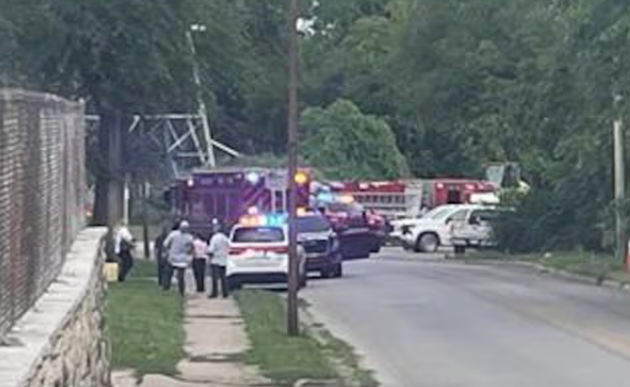 Crews on the scene of the tragedy -photo courtesy KCTV
