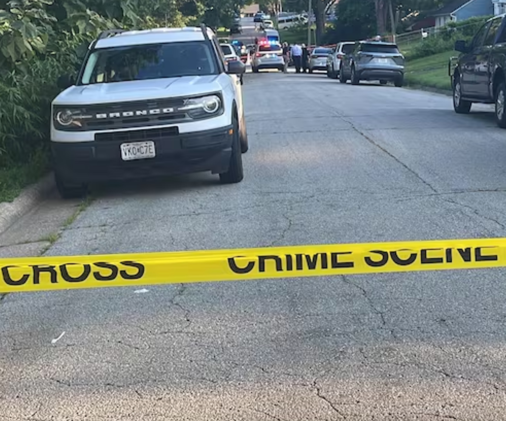 Police on the scene of the investigation -photo by Delmeko Jordan courtesy KCTV