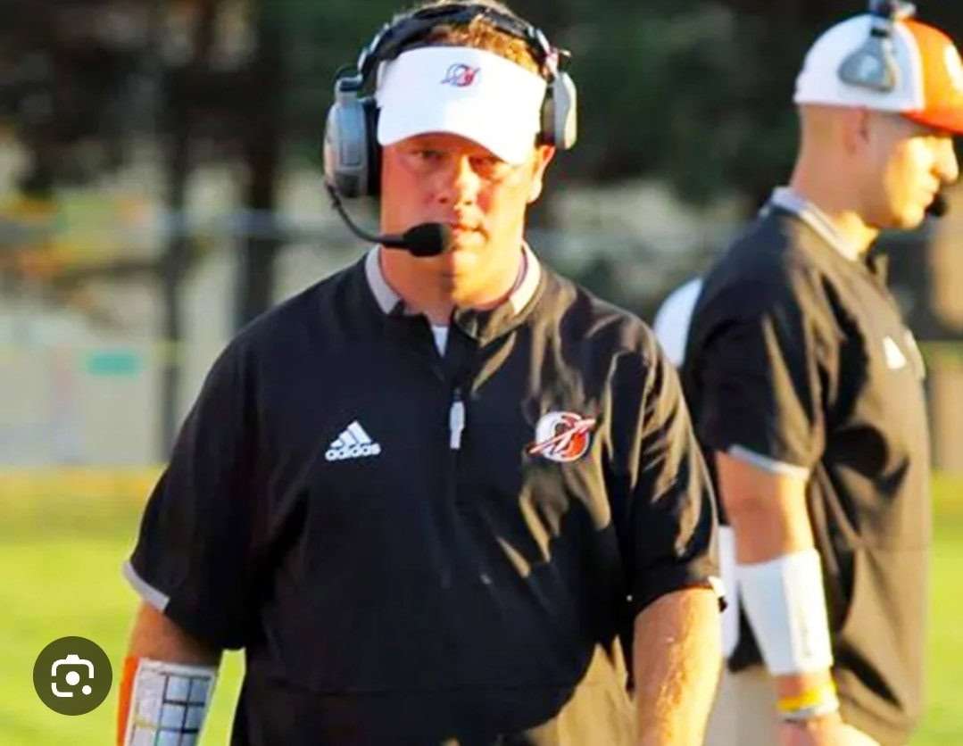 Bauer paces the sidelines as football coach for Ogallala High School (photo credit Harry Lipsea, Keith County News)