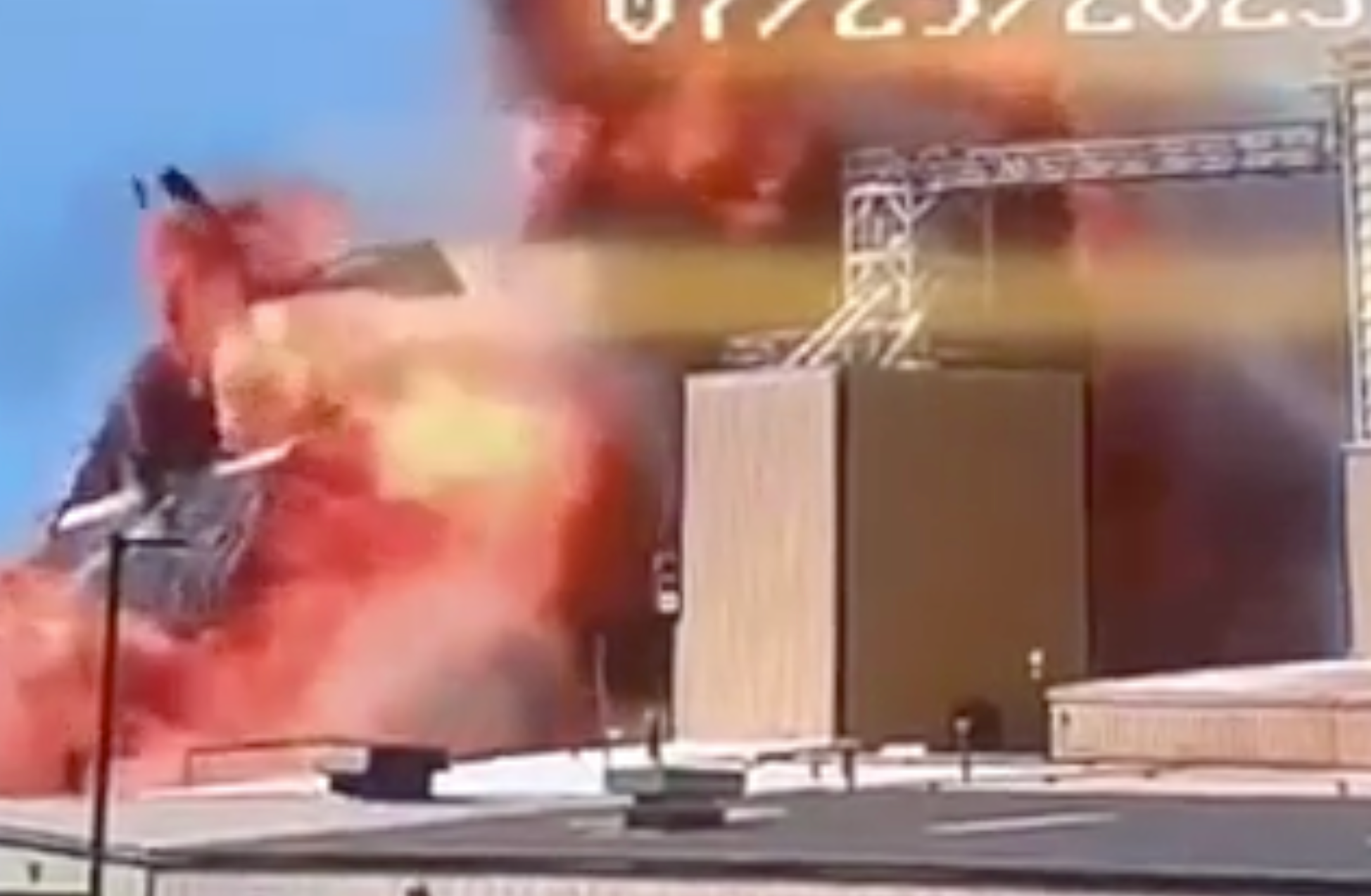 Security camera image at the time of the explosion- image courtesy KETV