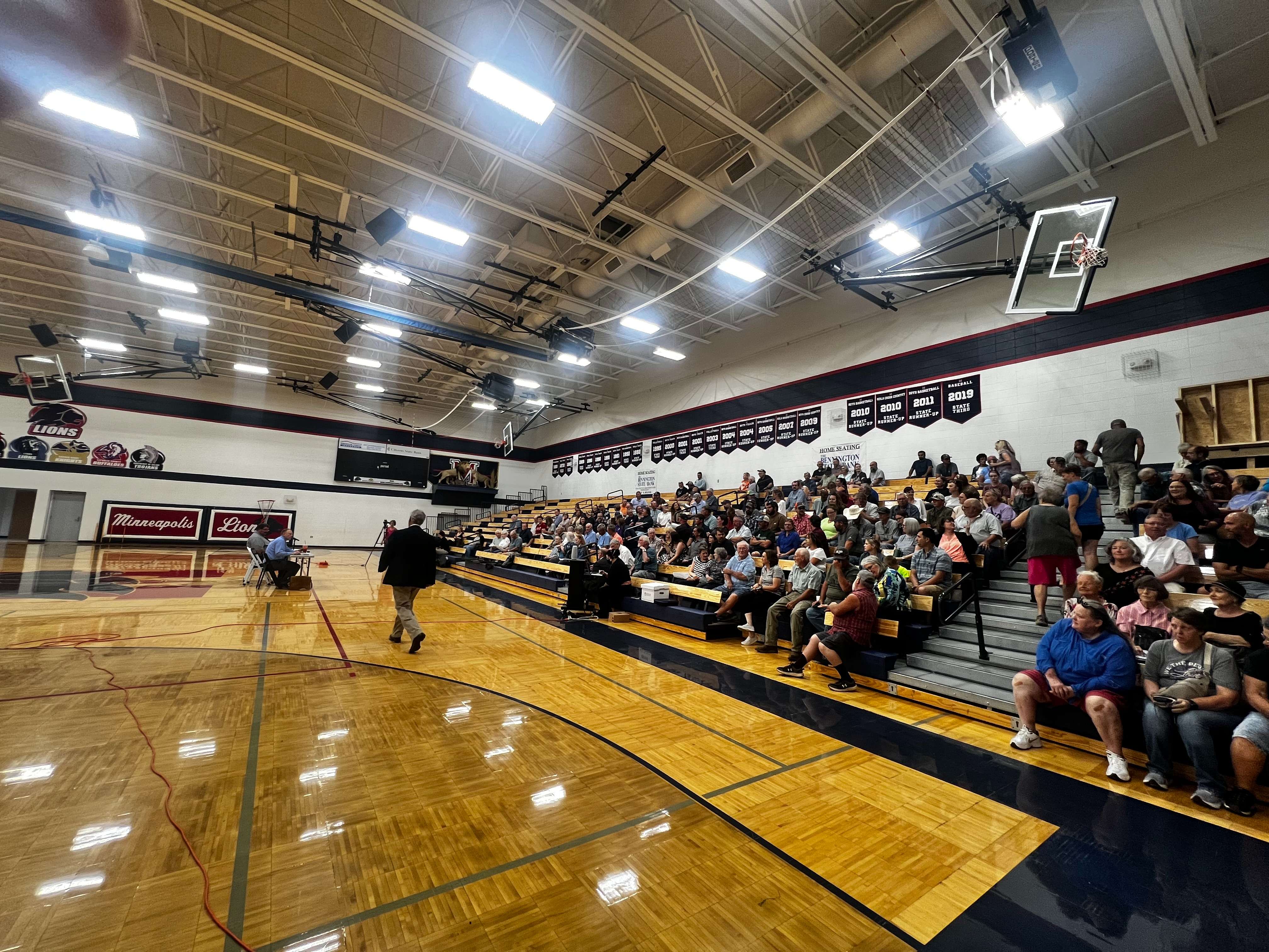 Ottawa County residents gathered for a public hearing at the Minneapolis JR/SR High School gym (Minneapolis, KS) conducted by the KDHE on July 9th, regarding the proposed sow farm, Smoky Hills Pork.