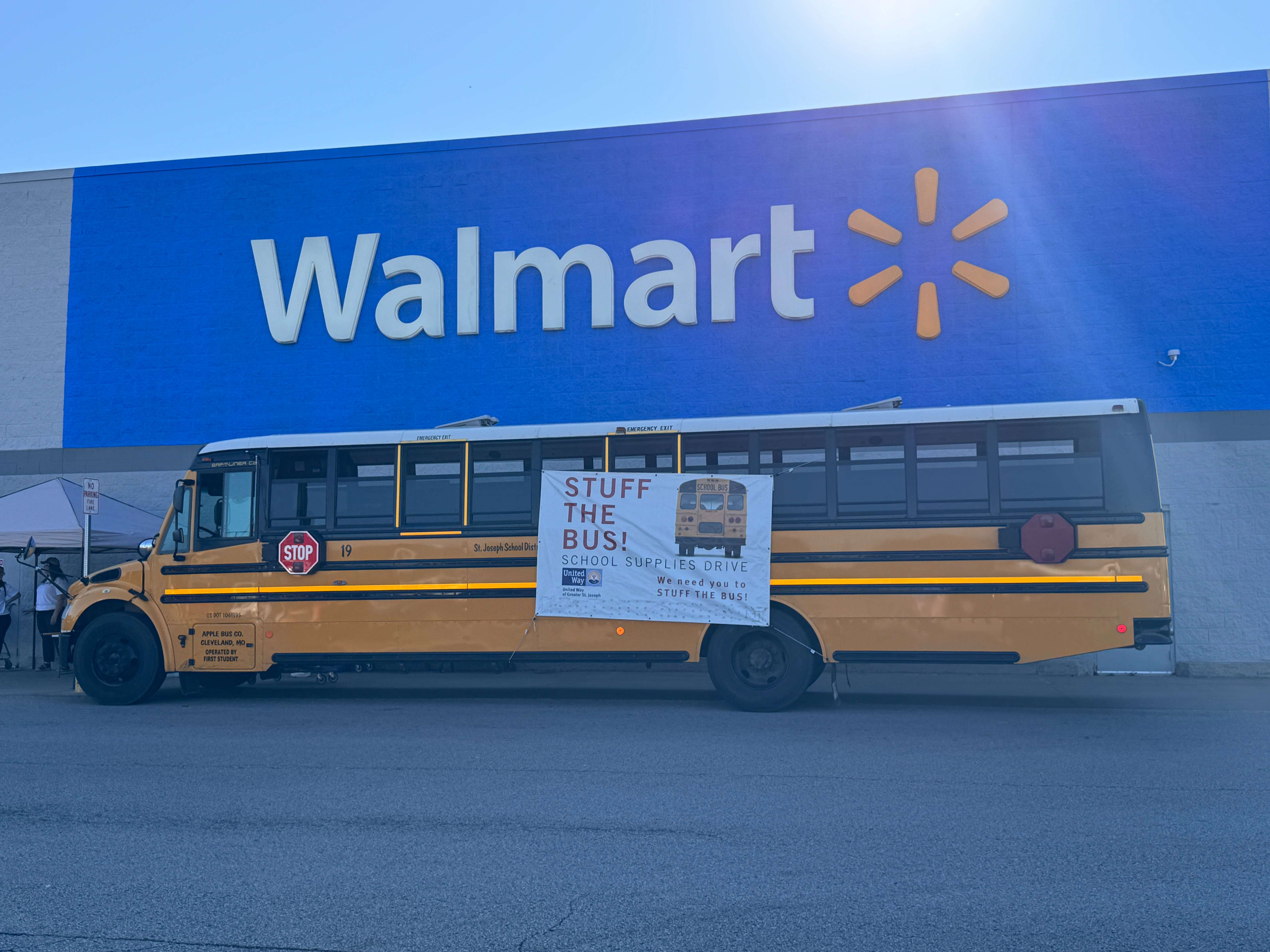 Busses will be out in front of the north and south belt Walmart's on Friday and Saturday as the United Way of Greater St. Joseph collects school supplies/ Photo courtesy of United Way of Greater St. Joseph