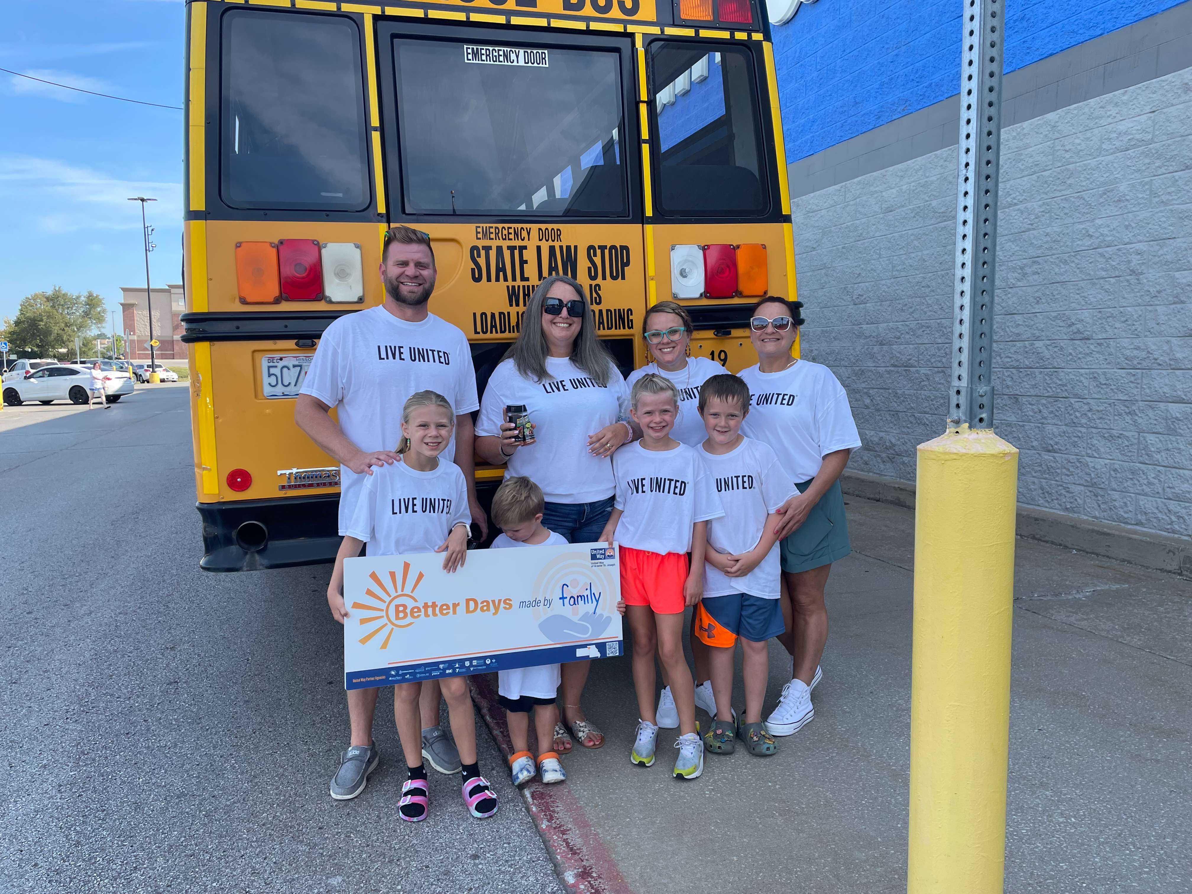Volunteers help with United Way's Stuff the Bus/ Photo courtesy of the United Way of Greater St. Joseph