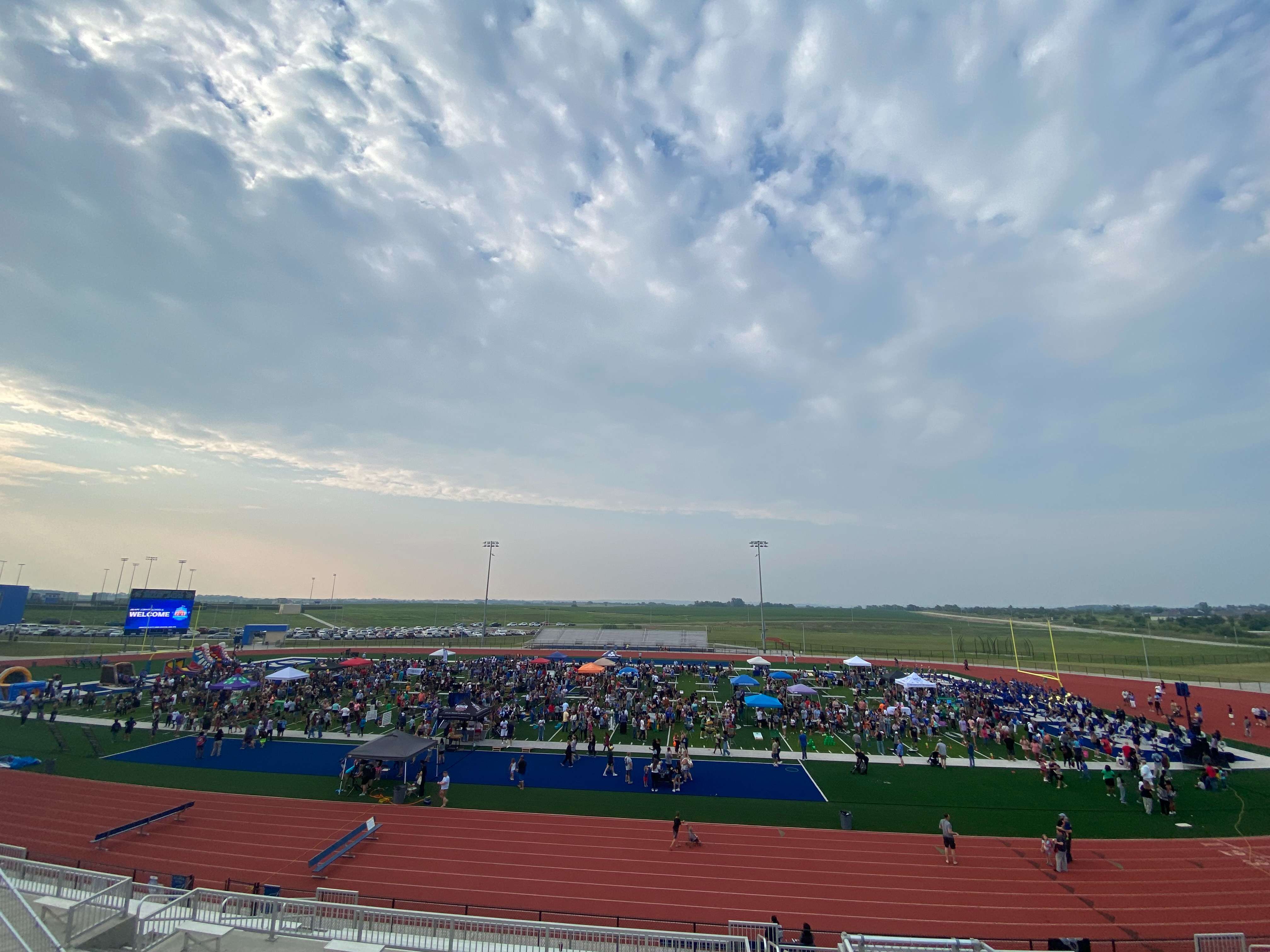 The entire football field was covered with attendees for the 2025 Back to School Carnival on Friday night.