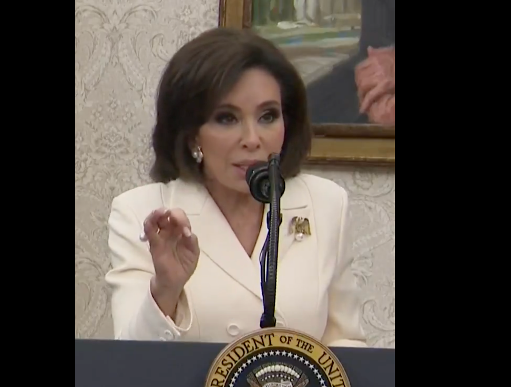 Pirro during her swearing in ceremony as interim U.S. Attorney- White House video