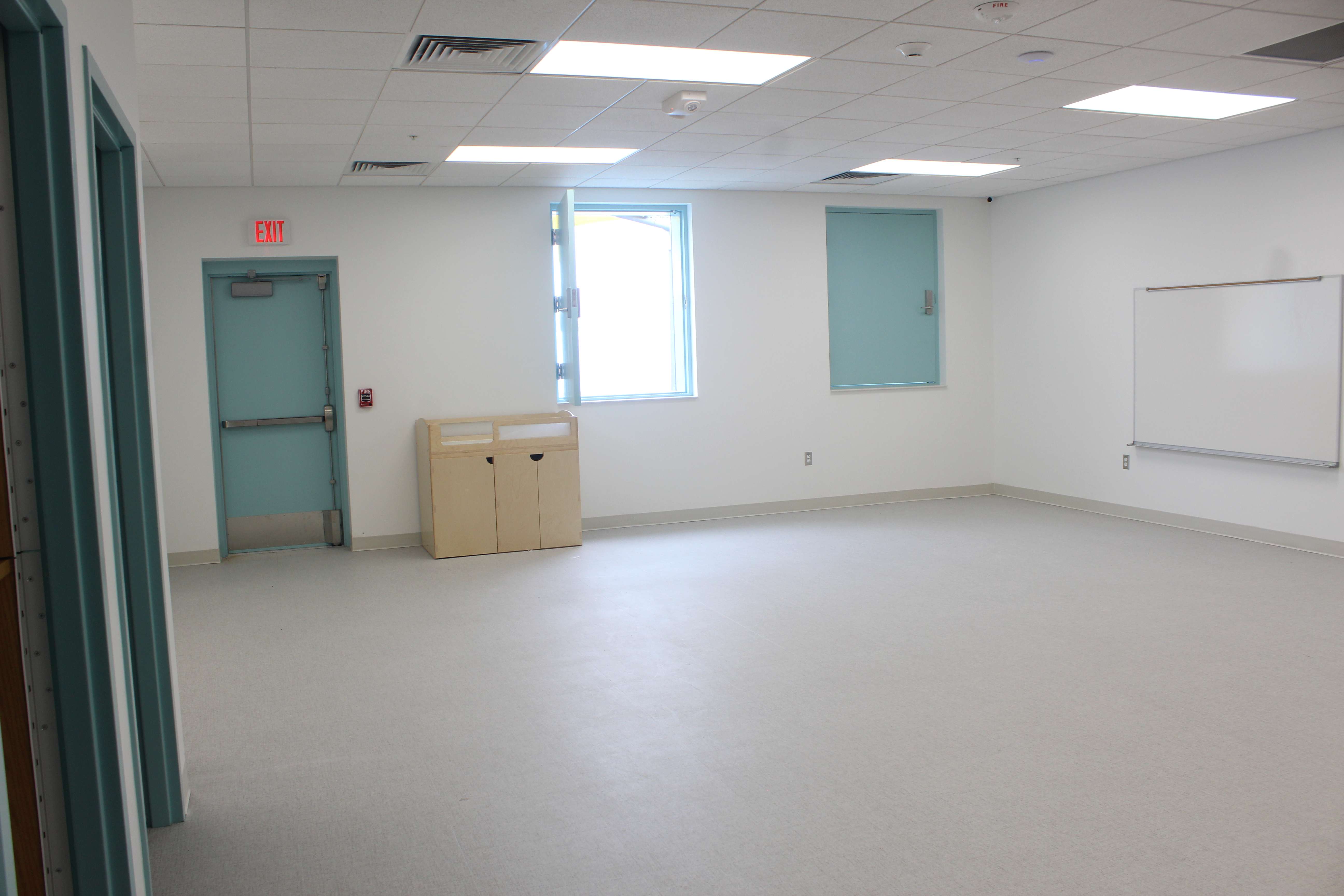 The child care wing of the community center has a storm shelter that will accommodate 300 people. The windows have reinforced steel doors. Photo by Cristina Janney/Hays Post