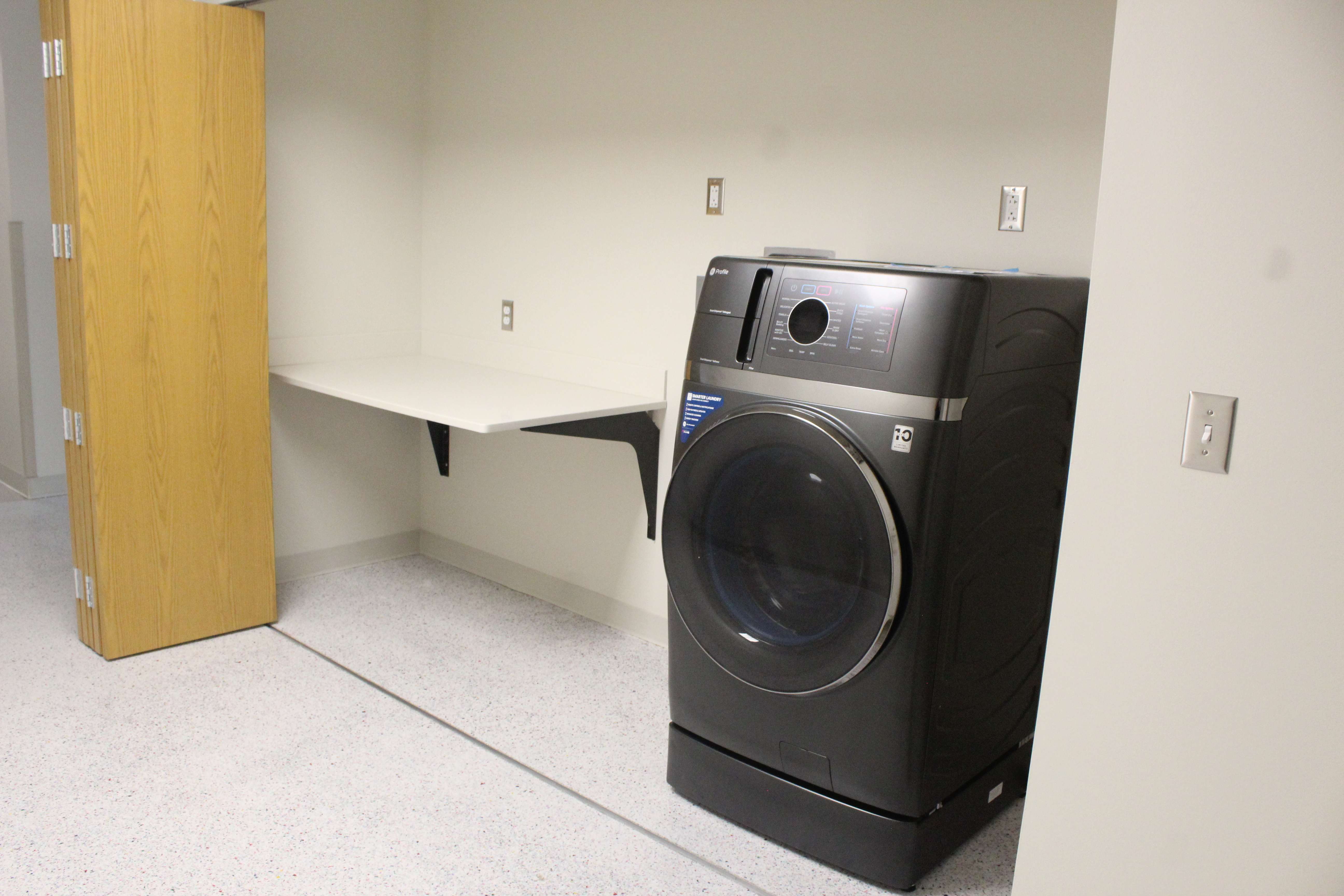 Washing machine in the new child care center in the Bob and Pat Schmidt Community Center.&nbsp;Photo by Cristina Janney/Hays Post