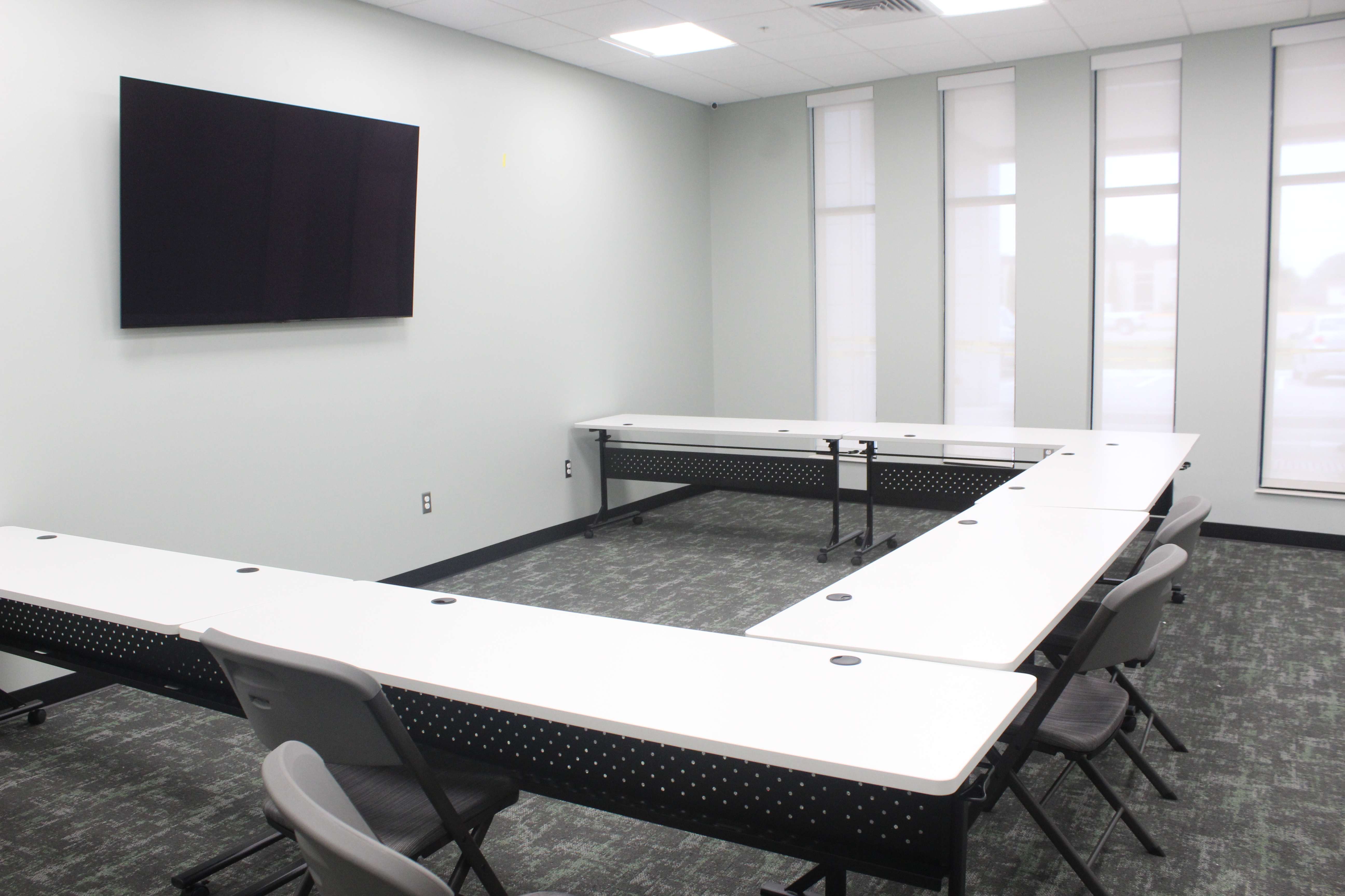 A conference room in the new Bob and Pat Schmidt Community Center. The space is available to rent by community members. Photo by Cristina Janney/Hays Post