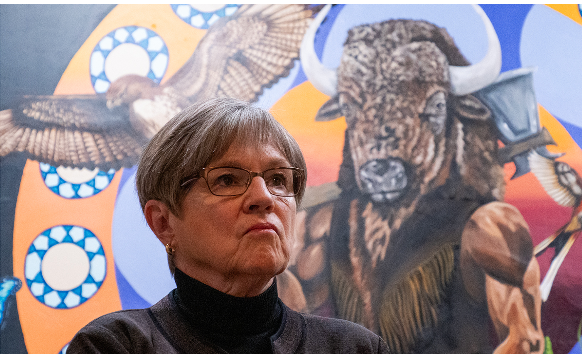  Gov. Laura Kelly tours the Axe Shedd during an April 25, 2024, visit to Emporia. (Sherman Smith/Kansas Reflector)