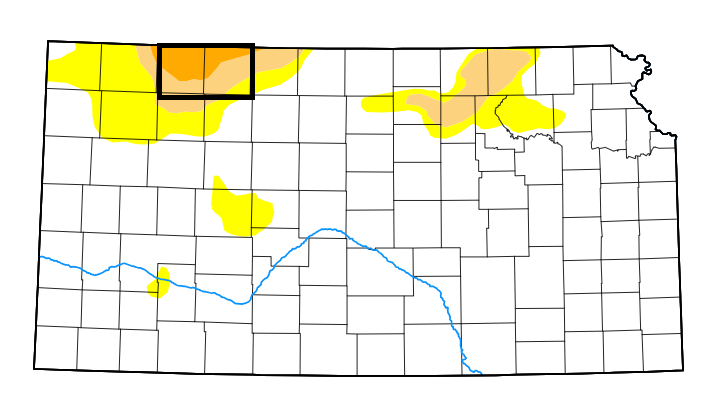 U.S. Drought Monitor for Kansas as of July 31, 2025. 