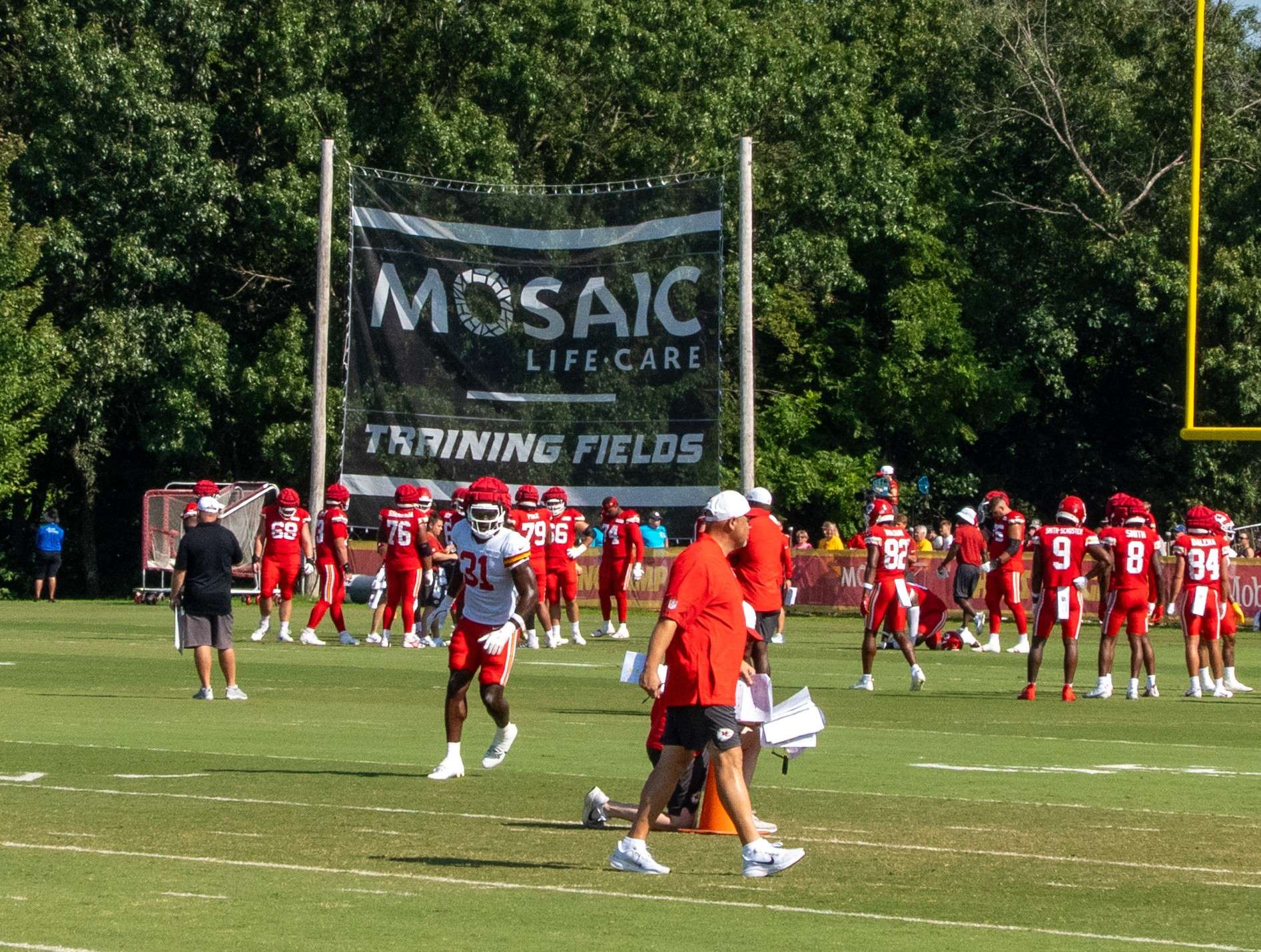 Rookie linebacker Jeffrey Bassa runs a drill during Chiefs Training Camp in St. Joseph Photo by Justin Peacock.jpg