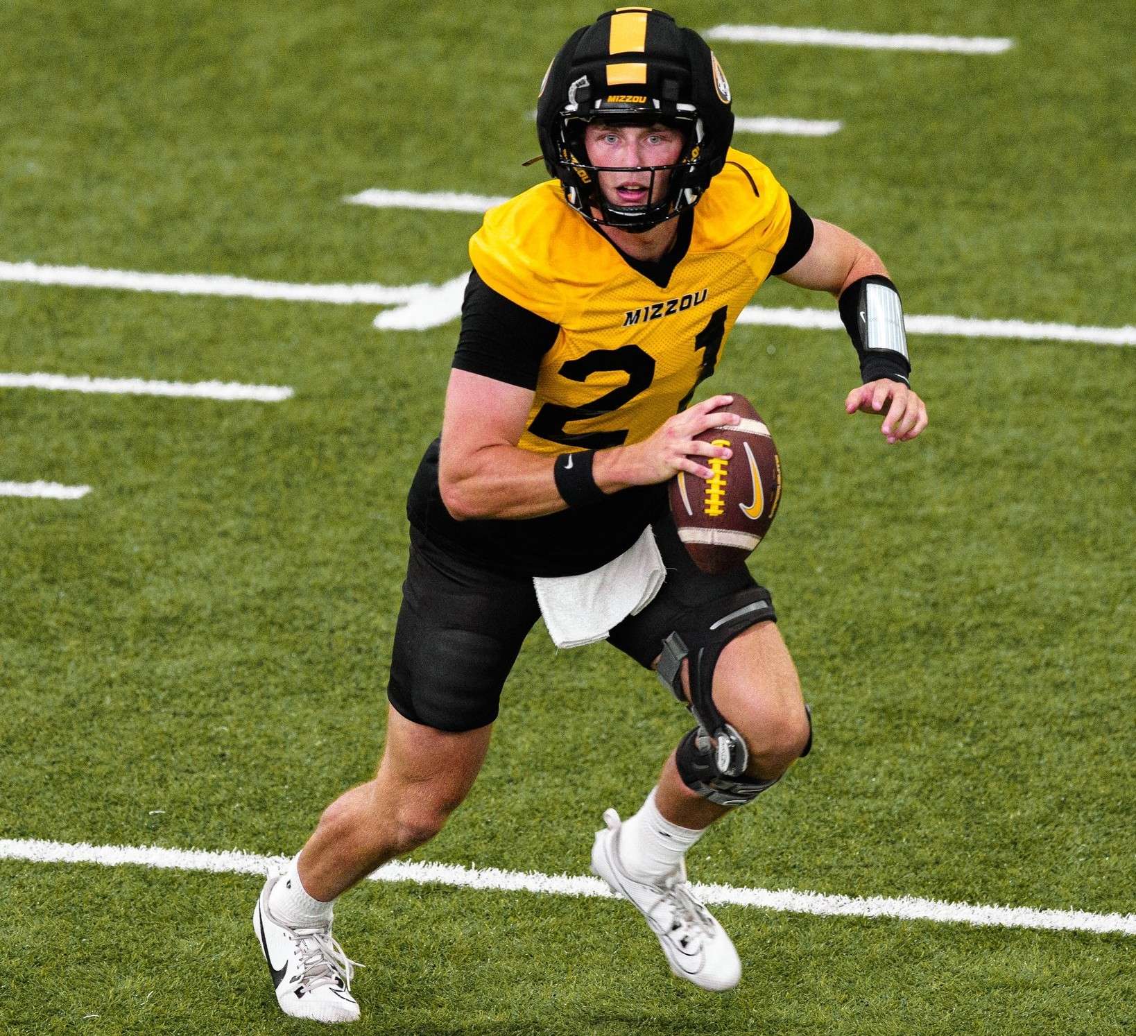 Missouri quarterback Sam Horn works out during fall camp in Columbia/ Photo courtesy of Mizzou Football on X