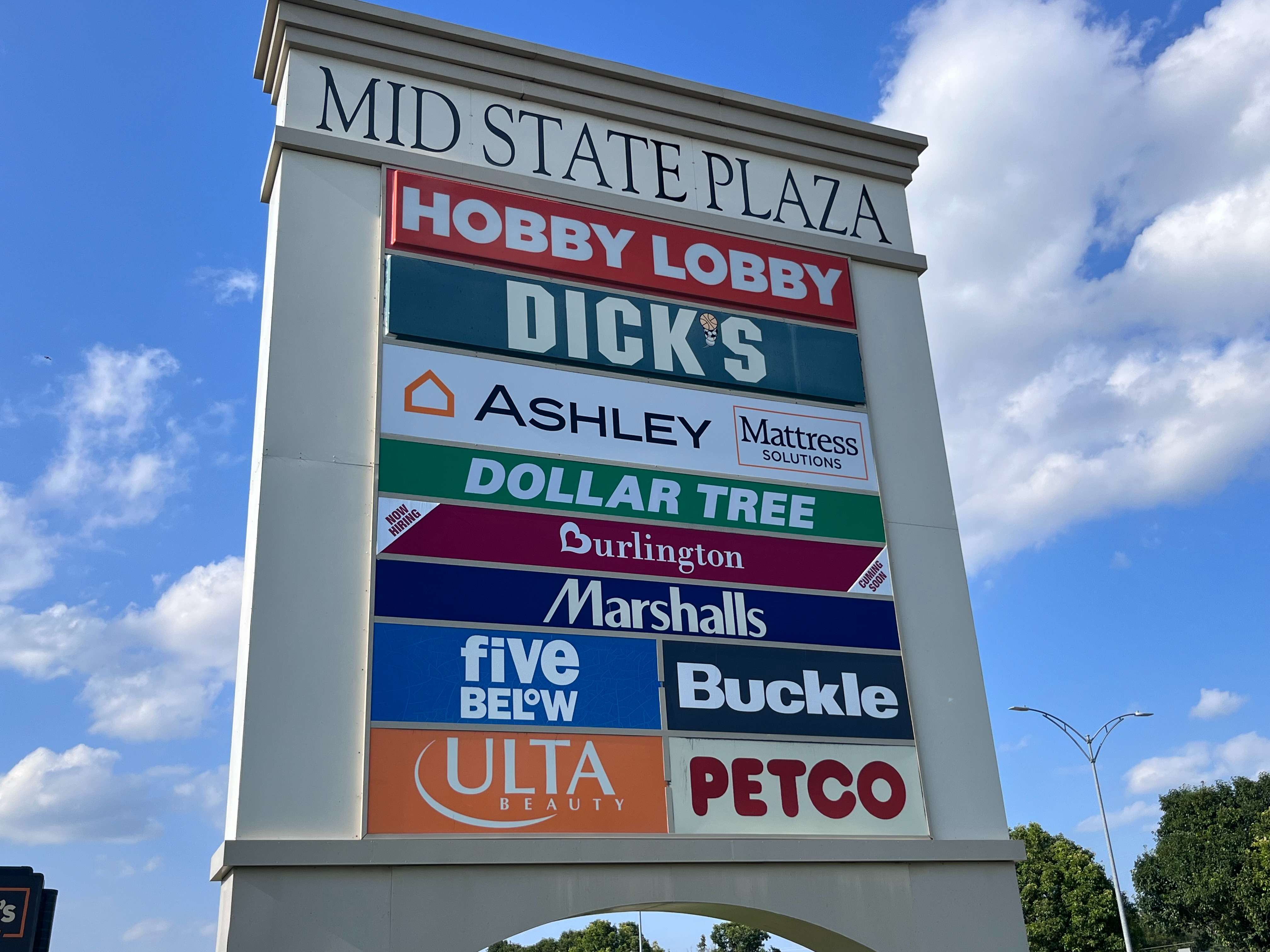 Burlington signage at the Mid State Plaza on 2450 S. 9th