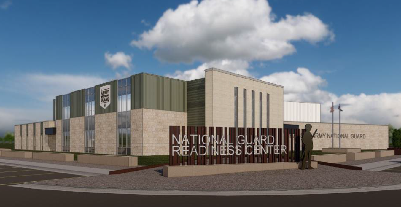 A rendering for the new Kansas National Guard readiness center in Hays. Courtesy image