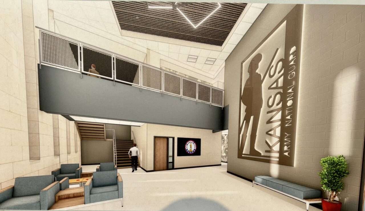 A rendering of the interior of the new Kansas National Guard readiness center in Hays. Courtesy image