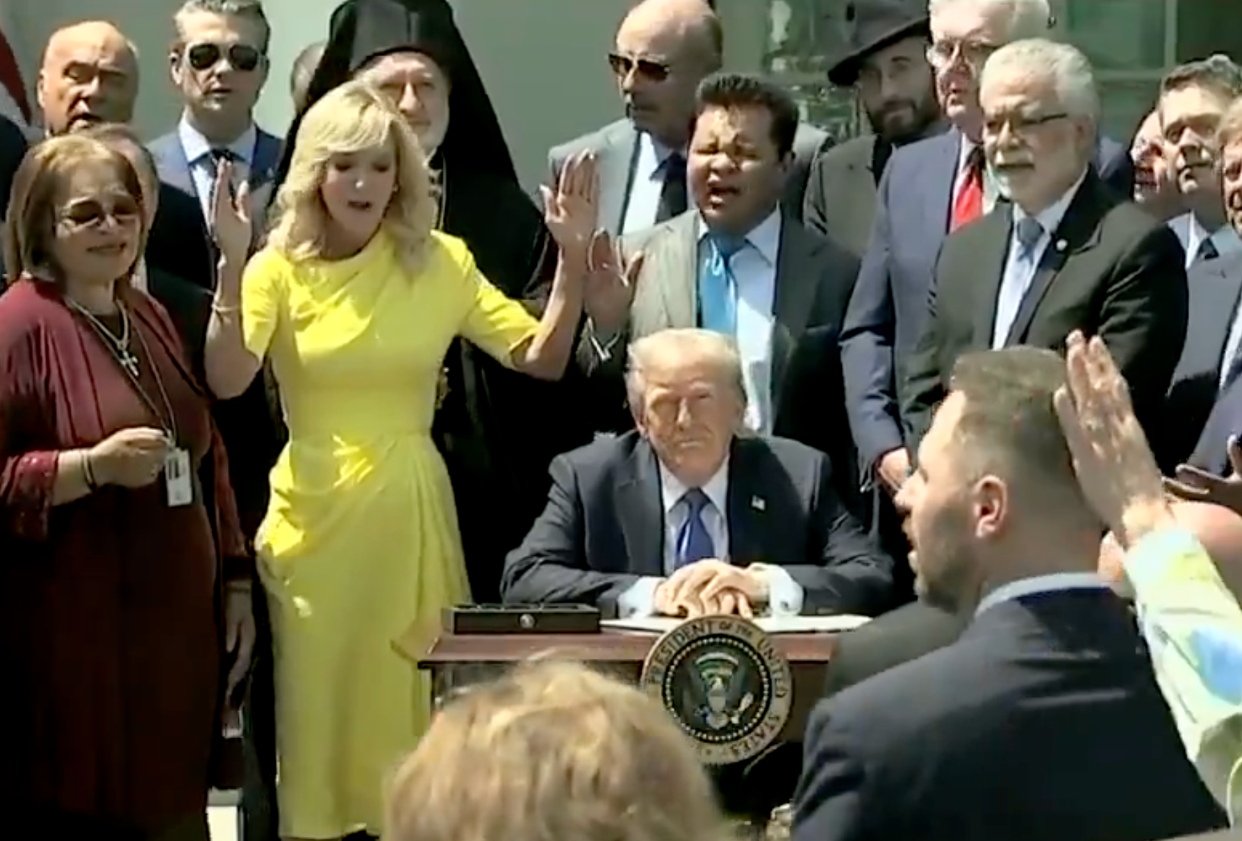 President Trump during a National Day of Prayer event at the White House -image courtesy CSPAN