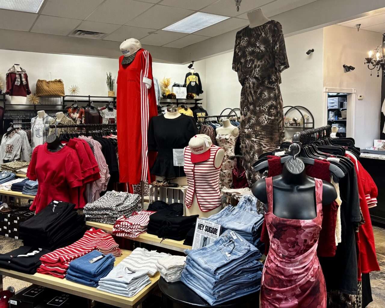 A clothing display at Sugar Collective at Big Creek Crossing in Hays. Photo by Tony Guerrero/Hays Post