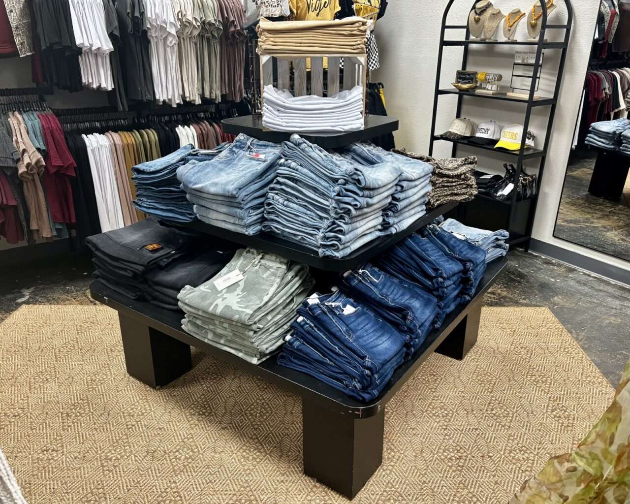 A display of bottoms at Sugar Collective at Big Creek Crossing in Hays. Photo by Tony Guerrero/Hays Post