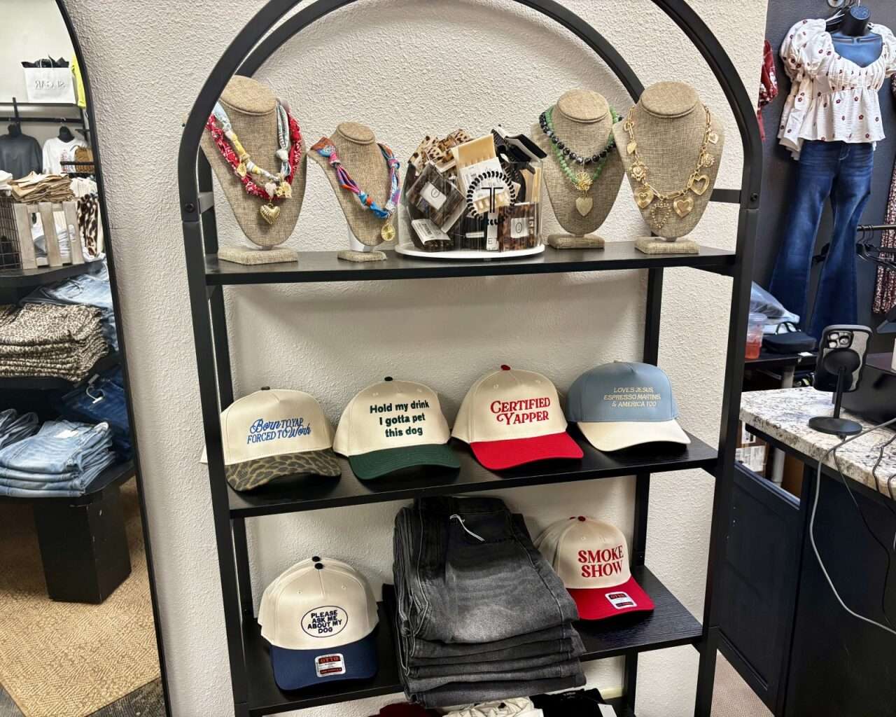 Hats and accessories at Sugar Collective at Big Creek Crossing in Hays. Photo by Tony Guerrero/Hays Post