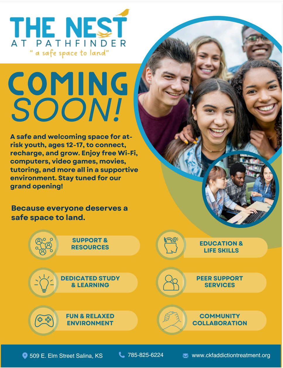 The Nest at Pathfinder offering&nbsp;support, peer services, education, life skills, family support and more for youth ages 12-17. Courtesy of CKF Addiction Treatment