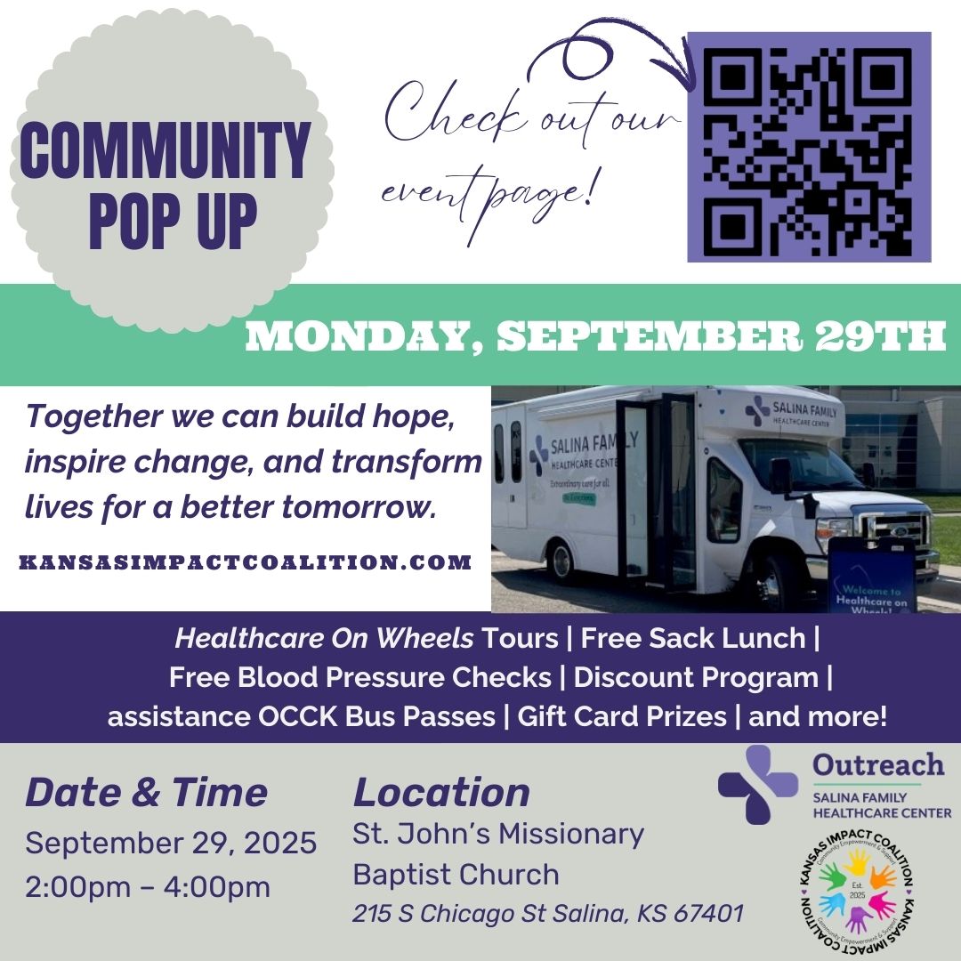 Community Pop Up Event on Monda<b>y, September 29 at St. John's Missionary Baptist Church (215 S. Chicago St.) from 2:00 pm - 4:00 pm.</b> Courtesy Kansas Impact Coalition&nbsp;