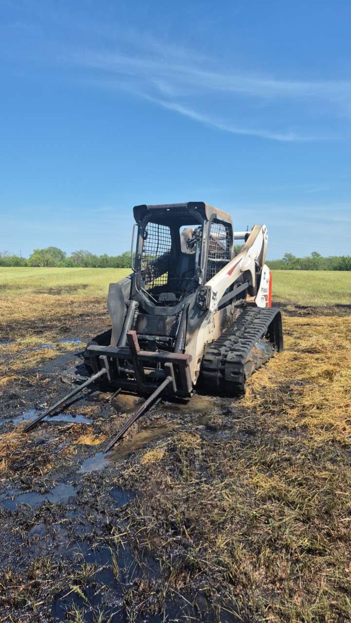 Skid steer destroyed after fire on 4396 N .Woodward Rd. in rural Saline County. Courtesy of Saline County Sheriff's Office  
