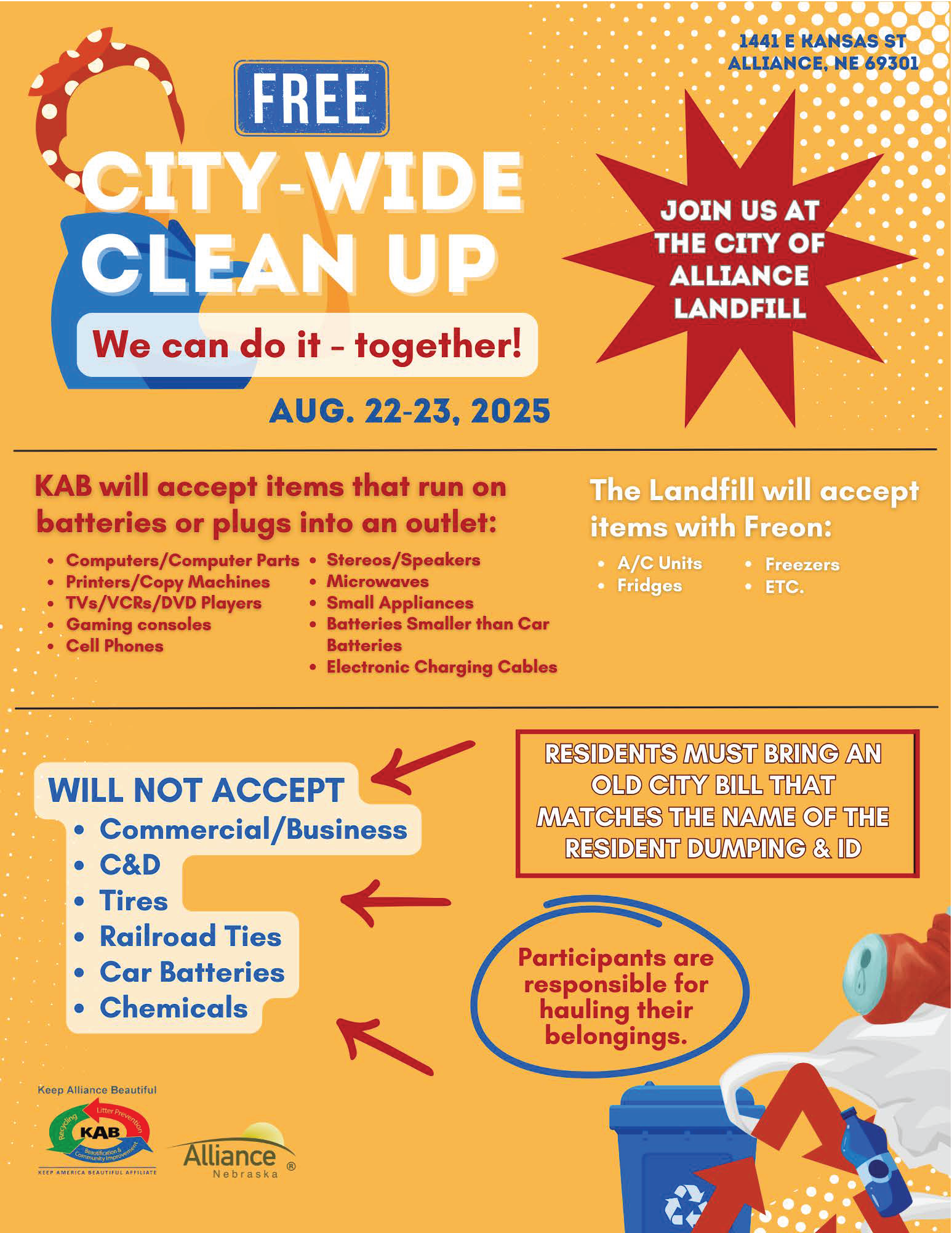 CITY-WIDE CLEAN UP FLYER 2025 (courtesy City of Alliance).